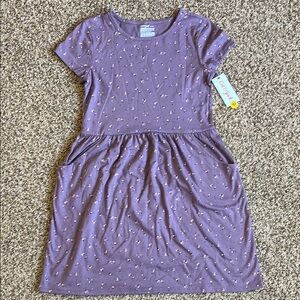 Cat & Jack Purple Floral Print Pocket Dress Girls Size XL